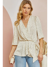 Load image into Gallery viewer, Cream Polka Dot Blouse - Athena&#39;s Fashion Boutique
