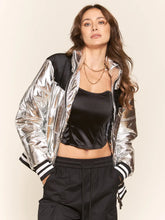 Load image into Gallery viewer, Silver Day Dream Puffer Jacket - Athena&#39;s Fashion Boutique
