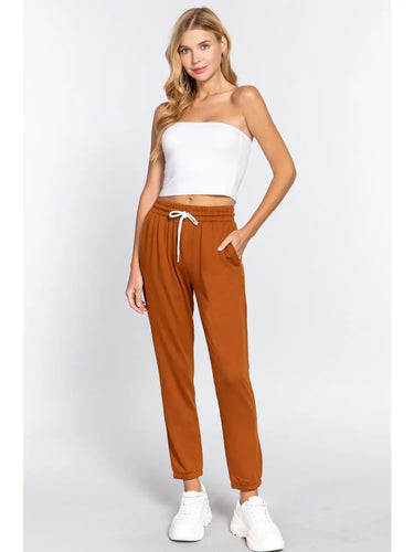 Pumpkin French Terry Fleece Long Jogger Pants
