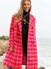 Load image into Gallery viewer, Red an Pink Textured Knit Tweed Double Button Coat Jacket - Athena&#39;s Fashion Boutique
