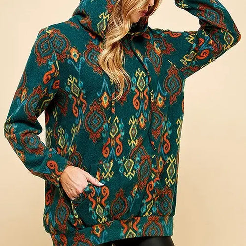 Plus Size Simple Retro Print Soft Hoodie