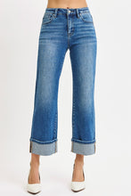 Load image into Gallery viewer, Risen Mid Rise Crop Straight Cuffed Jeans
