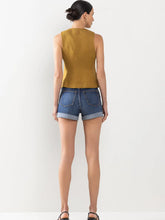 Load image into Gallery viewer, Dark Denim Classic High Rise Jean Shorts with Rolled Cuff 
