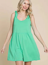 Load image into Gallery viewer, Mint Shoulder Knot Baggy Romper
