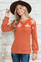 Load image into Gallery viewer, Rust Long Sleeve Aztec Shirt - Athena&#39;s Fashion Boutique
