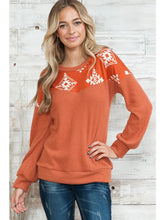 Load image into Gallery viewer, Rust Long Sleeve Aztec Shirt - Athena&#39;s Fashion Boutique

