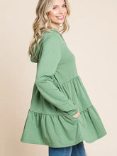 Load image into Gallery viewer, Hooded Shirring Ruffle Long Sleeve Top - Athena&#39;s Fashion Boutique
