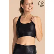 Load image into Gallery viewer, Black Snake Skin Plus Size Sports Bra - Athena&#39;s Fashion Boutique
