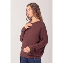 Load image into Gallery viewer, Chocolate Dolman Sleeve Oversized Comfy Knit Sweater
