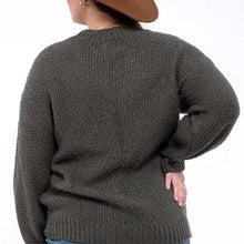 Load image into Gallery viewer, Green Plus Cable Knit Sweater
