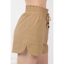 Load image into Gallery viewer, Taupe Linen Shorts with Drawstring
