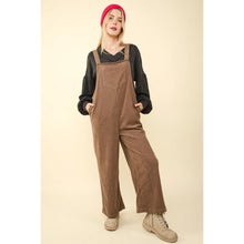 Load image into Gallery viewer, Taupe Soft Corduroy Straight Leg Overall Jumpsuit
