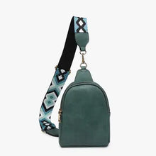 Load image into Gallery viewer, Ellen Teal Sling Bag w/ Removable Guitar Strap
