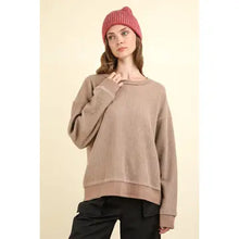 Load image into Gallery viewer, Brown Oversized Soft Textured Knit Sweater
