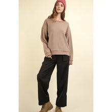 Load image into Gallery viewer, Brown Oversized Soft Textured Knit Sweater
