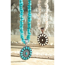 Load image into Gallery viewer, Faux Turquoise Natural Stone Circle Pendant Necklace
