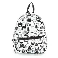 White Spooky Nights Collage Mini Backpack