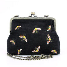 Load image into Gallery viewer, Bees Black Kisslock Crossbody Bag - Athena&#39;s Fashion Boutique
