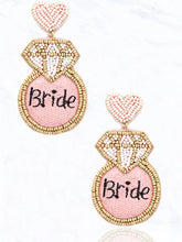 Load image into Gallery viewer, Bride and Team Bride Handmade Beaded Earrings - Athena&#39;s Fashion Boutique
