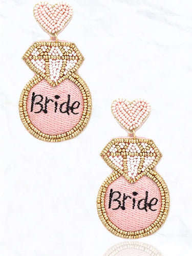 Bride and Team Bride Handmade Beaded Earrings - Athena's Fashion Boutique