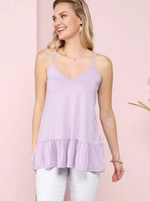 Load image into Gallery viewer, Lavender Ruffle Hem Cami - Athena&#39;s Fashion Boutique
