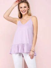 Load image into Gallery viewer, Lavender Ruffle Hem Cami - Athena&#39;s Fashion Boutique
