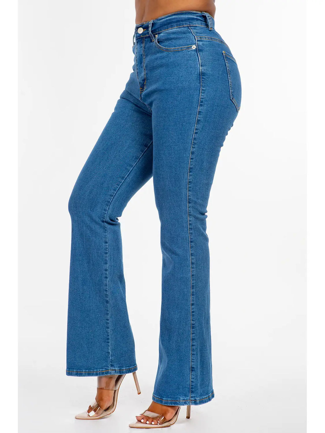 Women' high waisted bootcut extreme stretch flare jeans