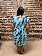 Load image into Gallery viewer, Blue Geo Dress - Athena&#39;s Fashion Boutique
