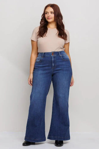 Women's Plus Size Classic Mid Rise Flare Jeans - Athena's Fashion Boutique